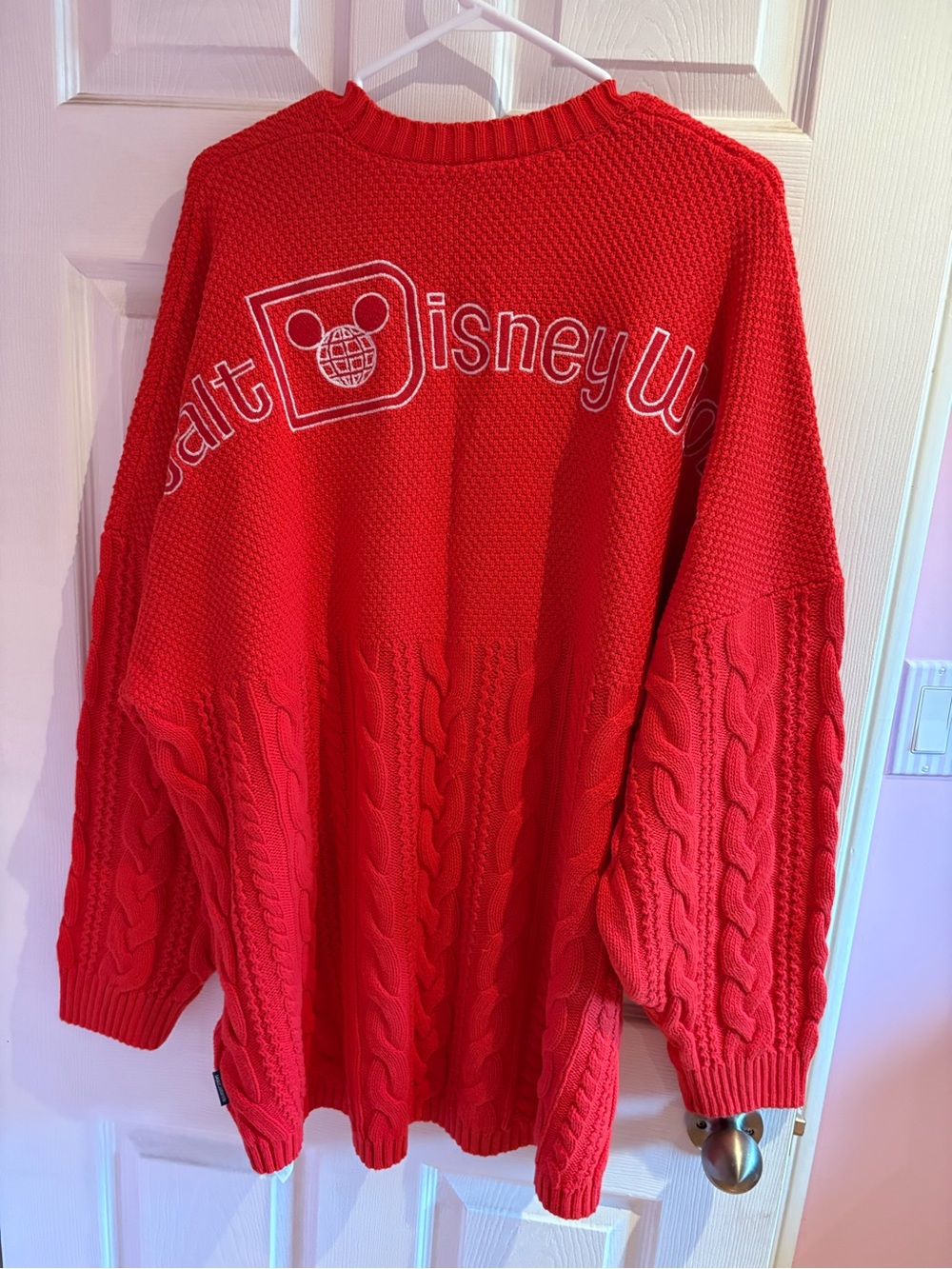 Disney Parks Red Cable Knit Spirit Jersey Holiday Sweater ♥️🎅🏼 Worn Once!